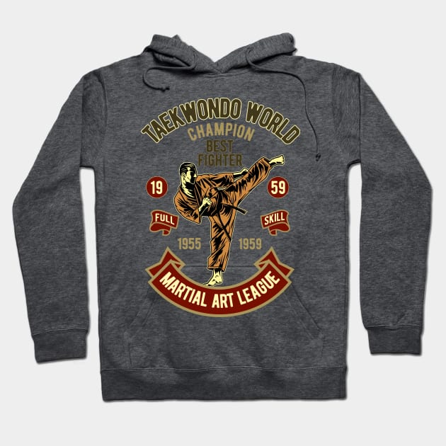 Vintage Taekwondo World Hoodie by RockabillyM